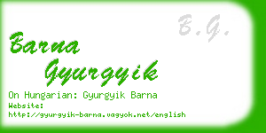 barna gyurgyik business card